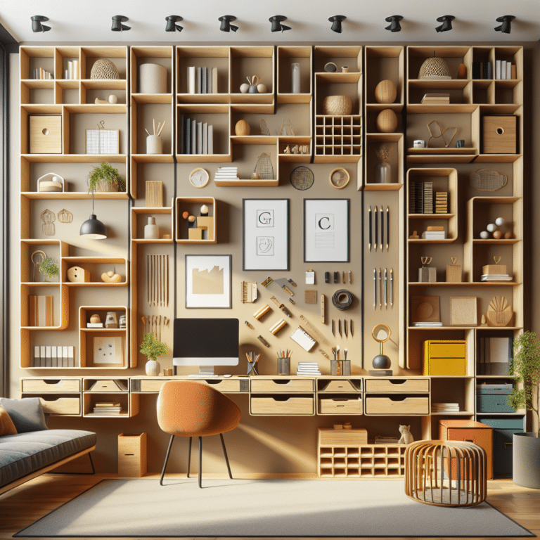 Renter-Friendly Wall Shelves for Office