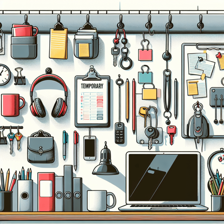 Temporary Wall Hooks for Office Setup