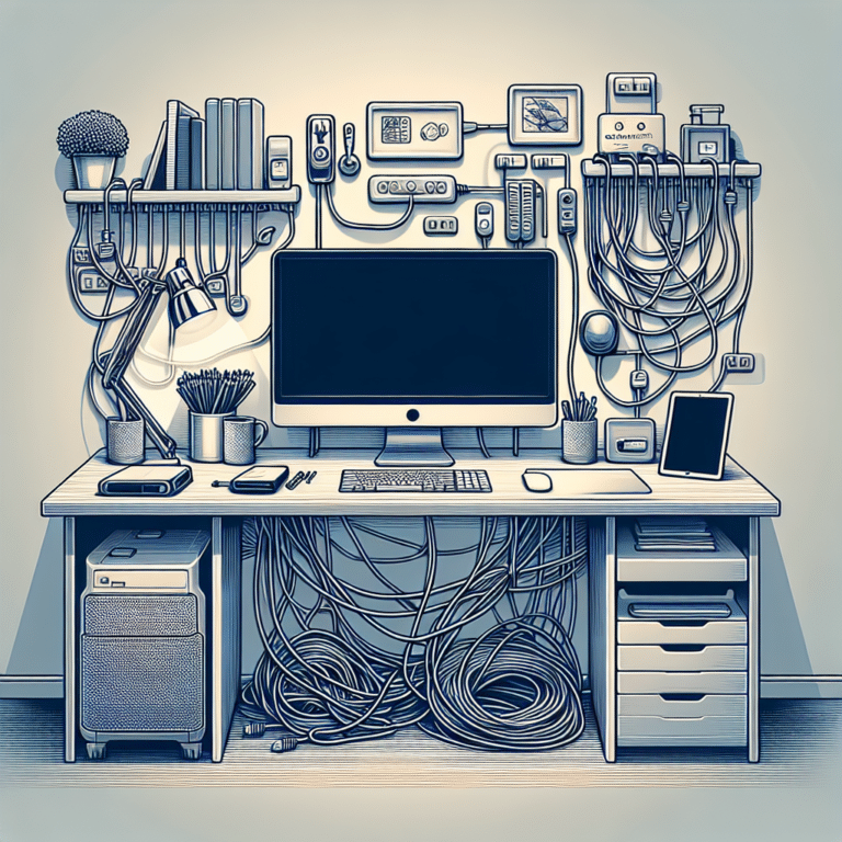 Home Office Wire Management without Drilling