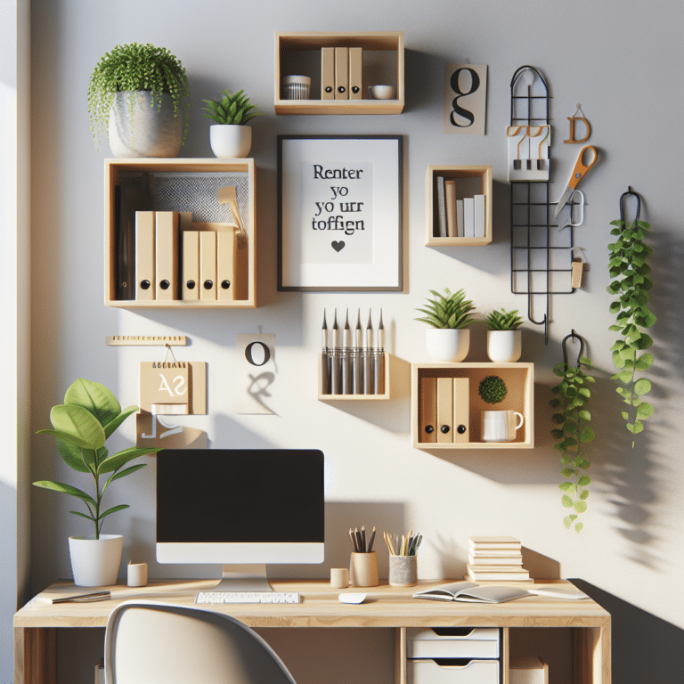 Renter-Friendly Wall Shelves for Office