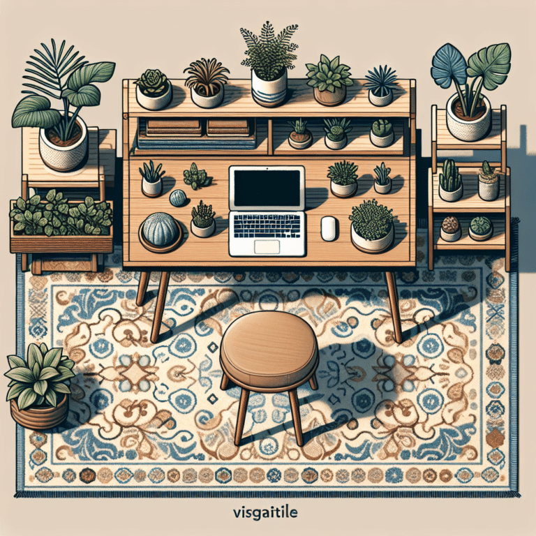 Portable Rugs and Plants for Small Offices
